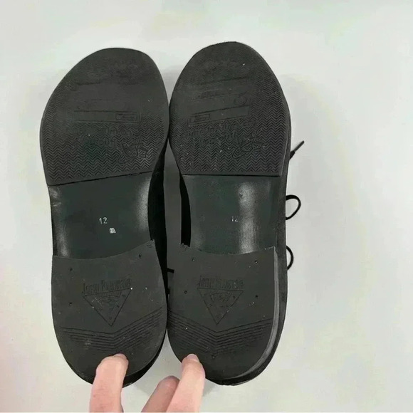 John Fluevog mens chukka boots size 12 black nubuck leather hipster grunge punk - Picture 10 of 12